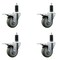 Service Caster 3.5'' Gray Poly Swivel 1-1/4'' Expanding Stem Caster Set Total Lock Brake, 4PK SCC-EXTTL20S3514-PPUB-114-4 - alternate 1